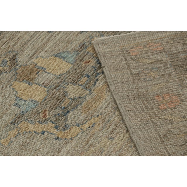Rug & Kilim’s Oversized Oushak Style Rug in Blue and Beige-Brown With Florals For Sale - Image 11 of 11