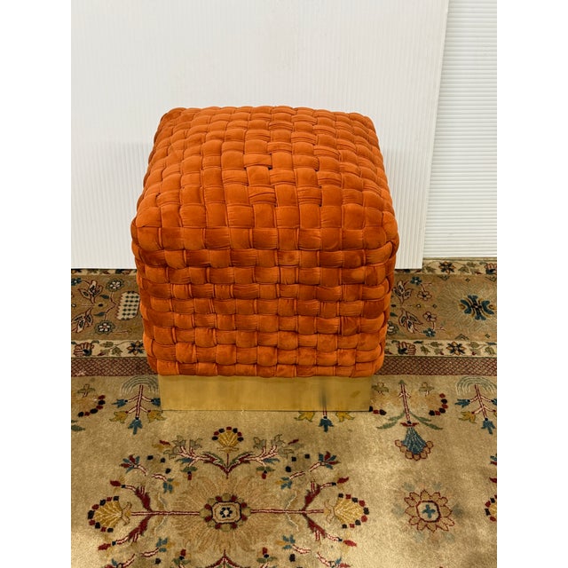 2020s Safavieh Couture Ravyn Ottoman, Sienna For Sale - Image 5 of 12