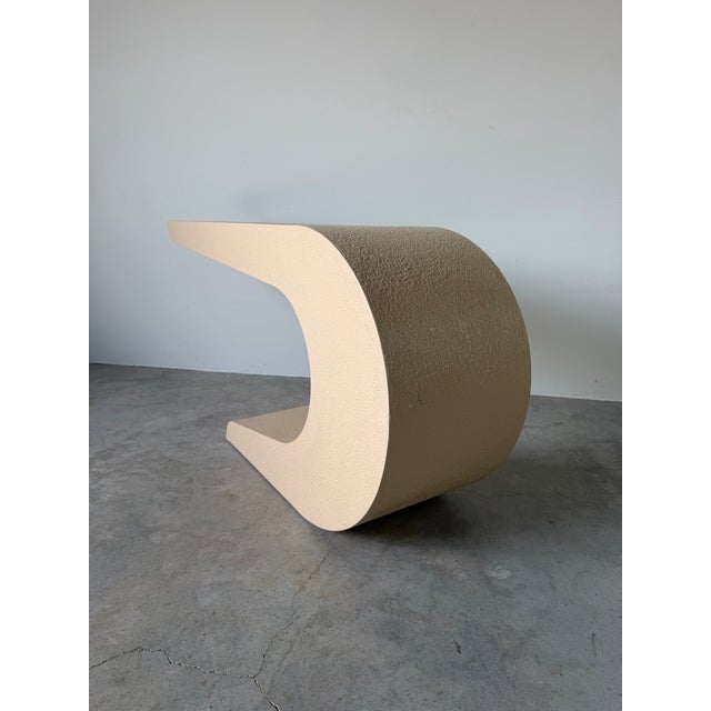 1980s 1980’s Postmodern Plastered Wood Geometric Waterfall Console Table For Sale - Image 5 of 12