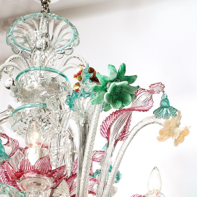 Transparent Exquisite & Rare Mid-Century Classical Hand-Blown Murano Twelve Arm Chandelier For Sale - Image 8 of 18