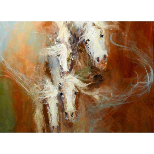 Expressionist Oil Painting, "Iv" Horses Dissipating For Sale - Image 4 of 12