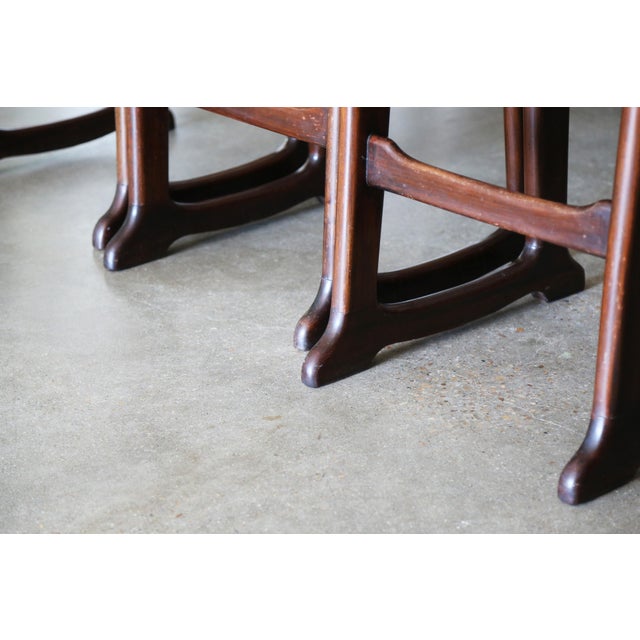 1960s Sergio Rodrigues Style Brazilian Barstools in Patinated Leather - Set of 4 For Sale - Image 15 of 15