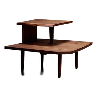 Two-Tier Corner Table With Free Edge Support by George Nakashima For Sale