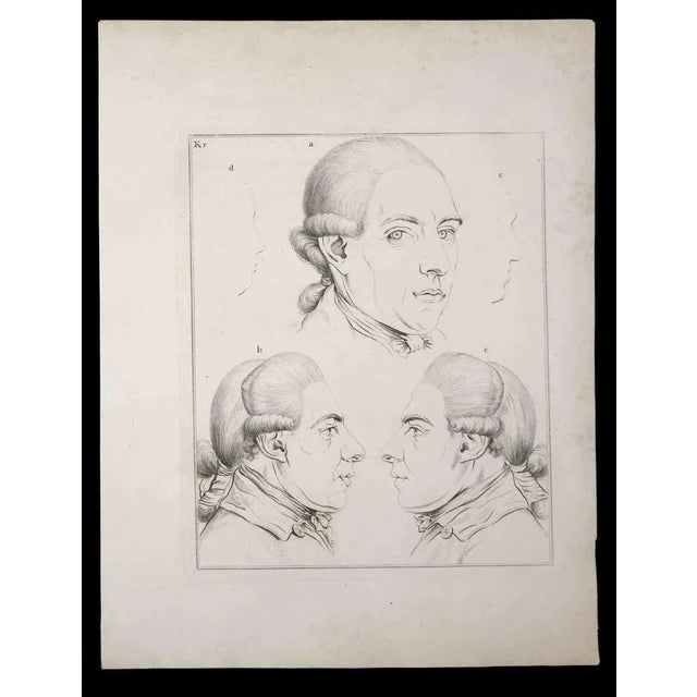 Portraits of men is an original etching artwork realized by Thomas Holloway for Johann Caspar Lavater's "Essays on...