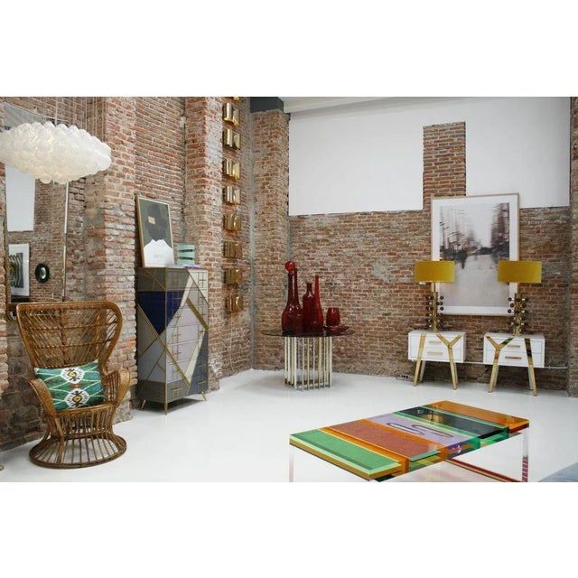 Turquoise Josecho López Llorens, Spanish Modern Sculpture, Lacquered Wood For Sale - Image 8 of 9