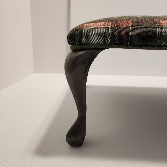 Vintage Traditional Golf Course Themed Tapestry Footstool For Sale - Image 4 of 9