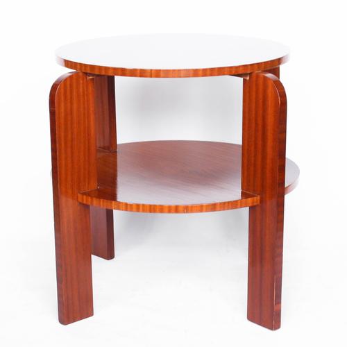 Red Vintage Two-Tiered Side Table, 1930s For Sale - Image 8 of 8