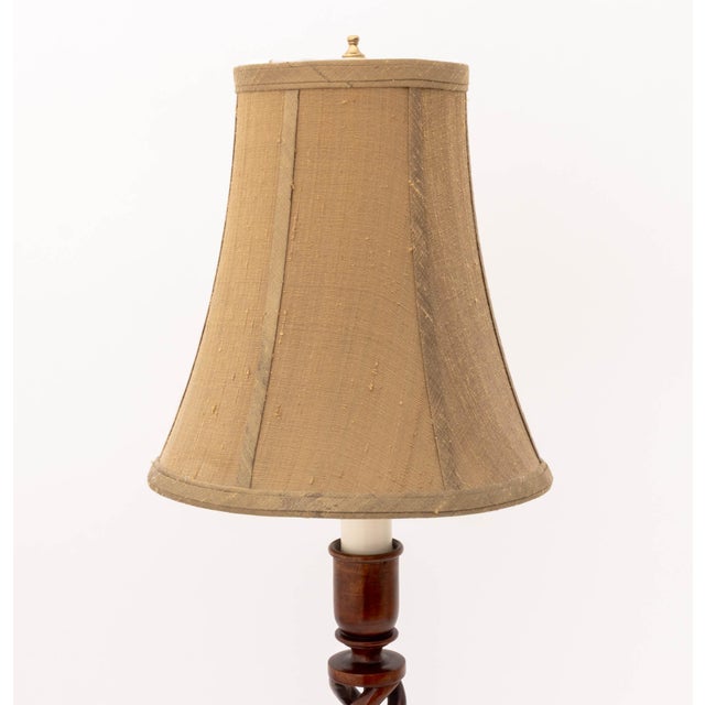 Jacobean Style Mahogany Barley Twist Lamps, 2 For Sale - Image 4 of 7