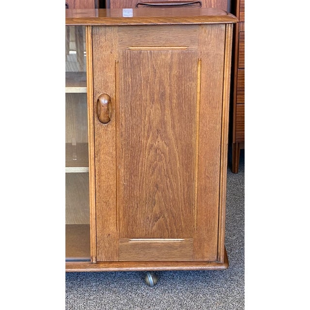 Mid 20th Century English Oak Cabinet / Bookcase by Priory Furniture, UK c.1950 Quality Built by Priory Furniture - UK...