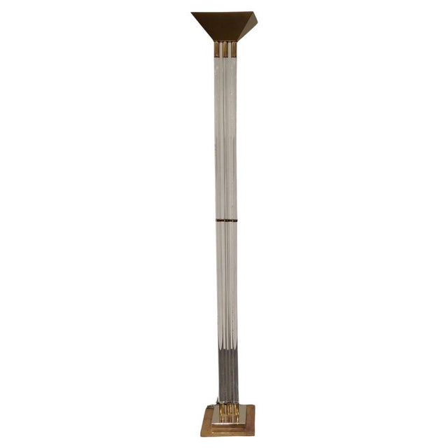 Vintage Brass and Acrylic Glass Floor Lamp, 1970s For Sale - Image 12 of 12