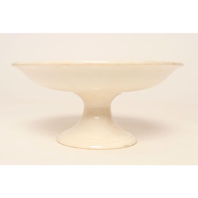 Mid-Century Modern Vintage French Modern Raspberry Tartan Plaid Pedestal Cake Stand by Faïencerie Givors For Sale - Image 3 of 11