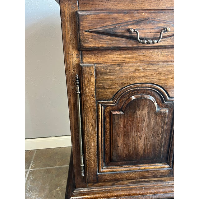 Wood Vintage French Oak Cabinet With Drawer For Sale - Image 7 of 8