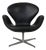 Vintage Swan Chair in Black Leather by Arne Jacobsen, 1960s For Sale
