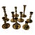 1990s Baldwin, Et Al. Brass Candlestick Collection- Set of 9 For Sale