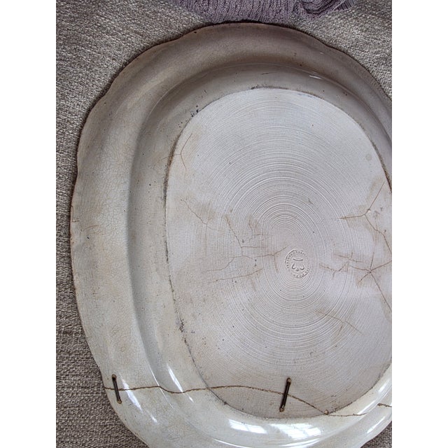 Blue and White Staffordshire Platter "Winter View of Pittsfield Massachusetts " For Sale In San Antonio - Image 6 of 10