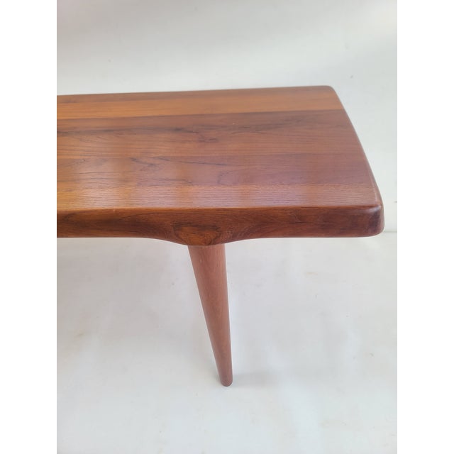 Amazingly organic modern live edge solid Teak Coffee Table made in the 196os in Denmark by John Bone' for A Mikael...