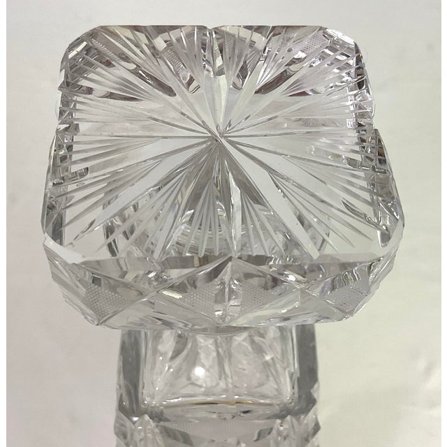 1940s Art Nouveau Superior Cut Crystal Liqueur/Liquor Decanter For Sale - Image 10 of 12