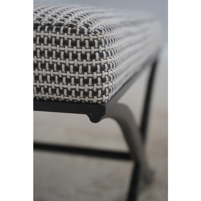 Black Theodore Alexander Pair of Iron Base Ottomans For Sale - Image 8 of 13