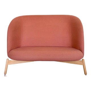 Halle Nest Easy Sofa in Pink Wool With Solid Oak Base — Designed by Form Us With Love For Sale