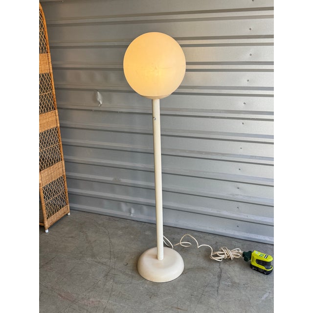 White 1980s Olympia Lunar 1 Globe Lamp For Sale - Image 8 of 10