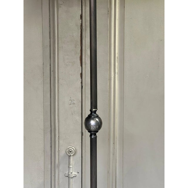 Metal French 1940’s Silver Plated Floor Lamp For Sale - Image 7 of 13