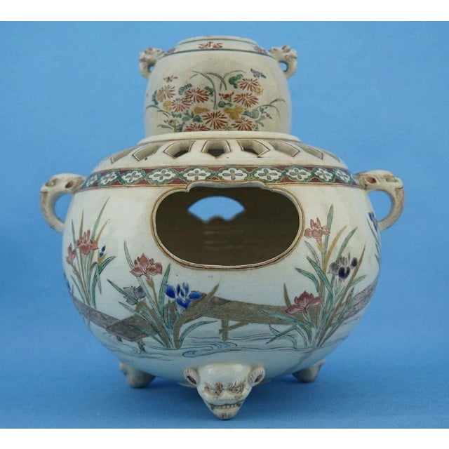 Japanese Ceramic Kōro Incense Burner, 1800s, Set of 2 For Sale - Image 11 of 18