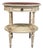 Antique French Louis XVI Painted Oval Side Table With Leather Top For Sale