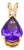 Mid 20th Century Vintage 14k Yellow Gold Pear Shaped Amethyst and Diamond Pendant For Sale