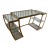 Hollywood Regency Brass Vanity / Desk in the Milo Baughman Style. Circa 1970s For Sale