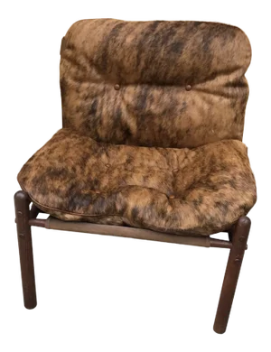 Mid Century Modern Arne Norell Safari Chair Newly Reupholstered in Cowhide