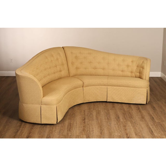 Art Deco Thomasville Bogart Collection Curved Corner Sofa For Sale - Image 3 of 18