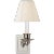 Traditional Visual Comfort Signature Single Swing Arm Sconce in Polished Nickel with Linen Shade For Sale - Image 3 of 3
