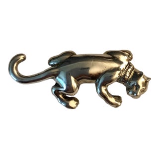 Vintage Sterling Silver Cougar Brooch For Sale