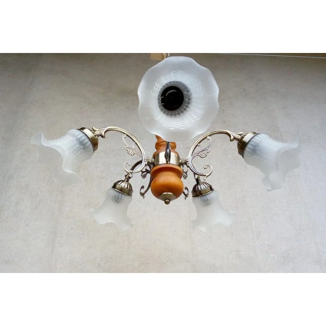 Metal Vintage Chandelier, 1990s For Sale - Image 7 of 12