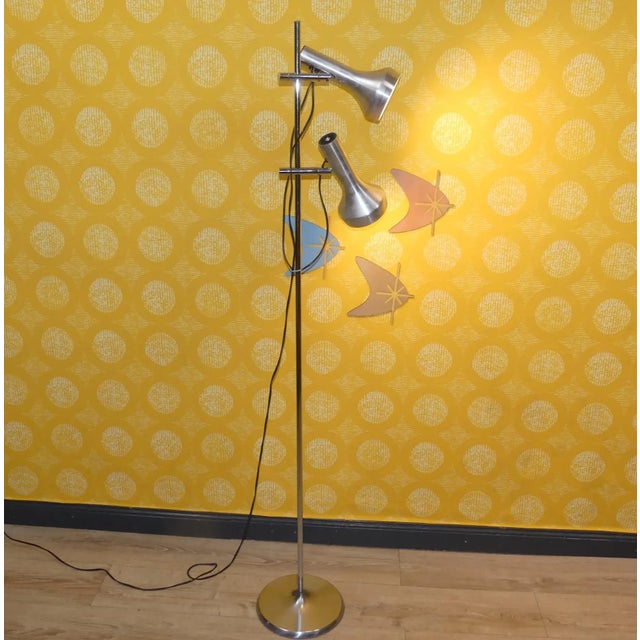 Mid-Century Modern Metallic Silver Floor Lamp from SLZ Swisslamps International, 1970s For Sale - Image 3 of 12