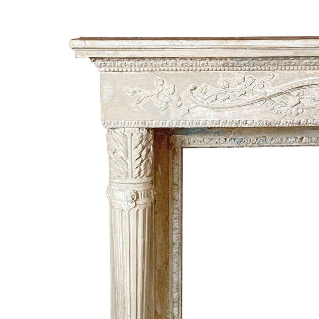 Antique Louis XV Style Plaster Fireplace Mantel For Sale - Image 4 of 9