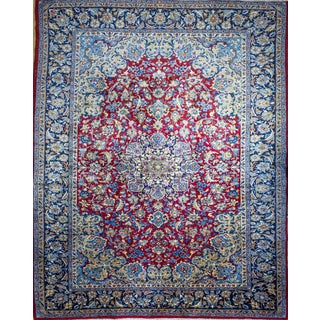 Middle Eastern Hand-Knotted Kashan Isfahan Najafabad Rug For Sale