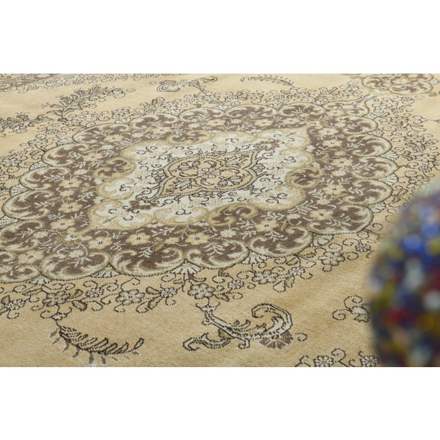 1970s Vintage Persian Handmade Wool Orange Area Rug For Sale - Image 4 of 11