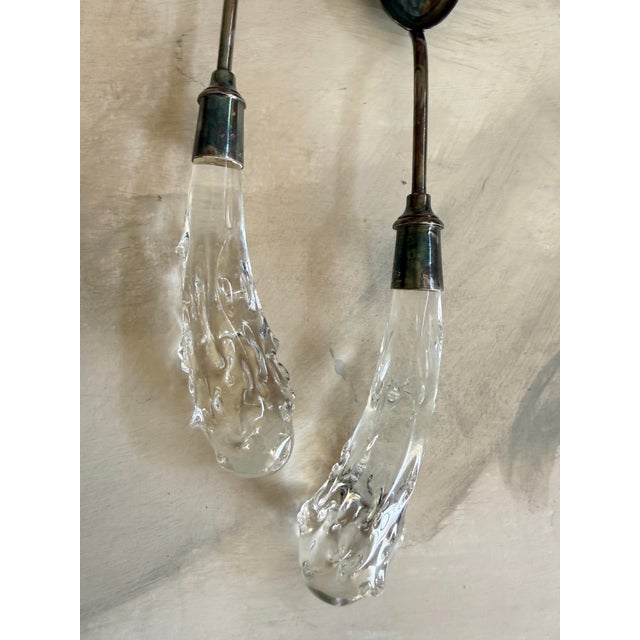 Vintage Silver Plate Serving Set With Art Lucite Handles Salad Servers For Sale - Image 12 of 12