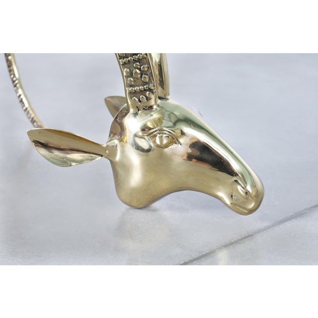 Gold 1970s Vintage Brass Ibex Rams Head Coffee Table in the Style of Alain Chervet For Sale - Image 8 of 11