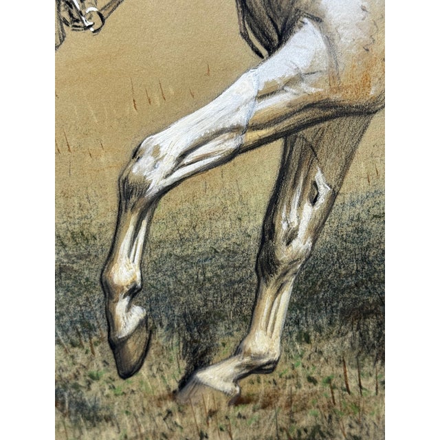 19th Century Hunting Painting “Hare Seeds Gentlemen! Hare Seeds With the Quorn Hunt” Tom Firr Huntsman on Horse Grey Whitelegs by Basil Nightingale For Sale - Image 11 of 18