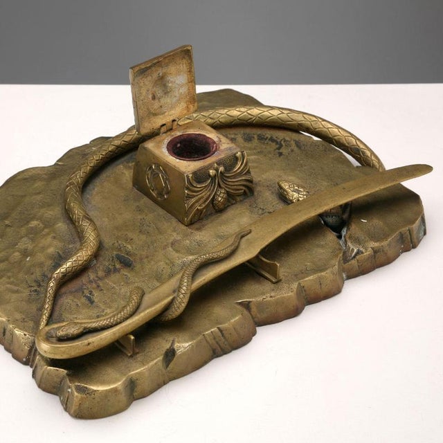 Art Nouveau Bronze Desk Set, Set of 3 For Sale - Image 5 of 8