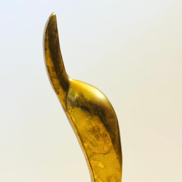 Metal Large Modernist Vintage Brass Swans - Set of 2 For Sale - Image 7 of 12