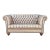 1970s Vintage Tan Leather Tufted Chesterfield Loveseat For Sale