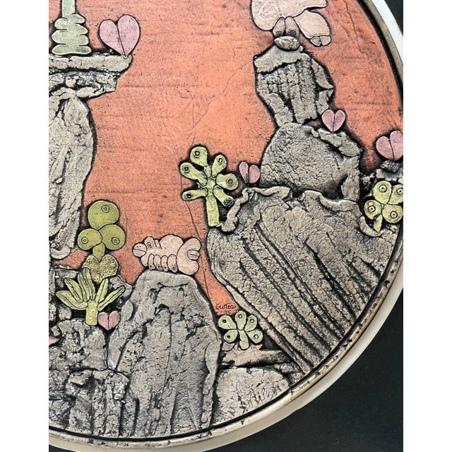 1975 Jack Sures 'Rain Off the Mountain' Earthenware Clay Plaque - Canada Master For Sale - Image 11 of 13