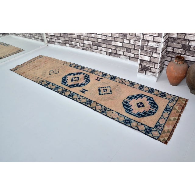 Textile Decorative Handknotted Wool Runner For Sale - Image 7 of 10