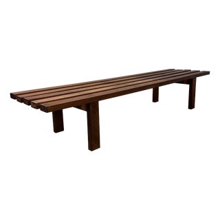 Mid-Century Modern Brown Wood Slatted Coffee Table by Martin Visser for 't Spectrum, 1960s For Sale