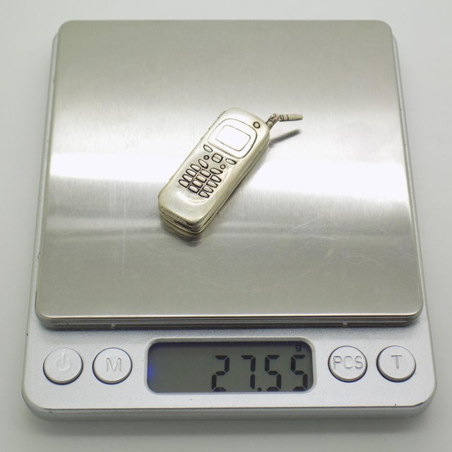 Metal Vintage Italian Handmade Genuine Sterling Silver Nokia 9000 Cellphone Figurine, 1990s For Sale - Image 7 of 10
