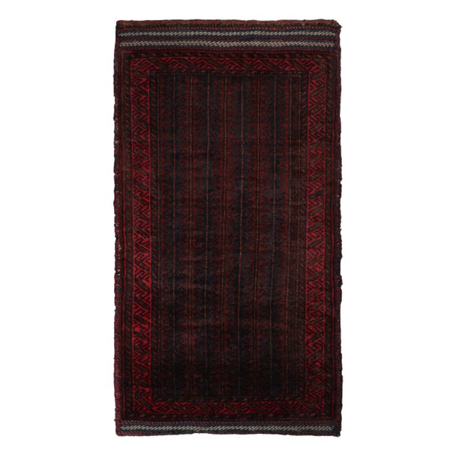 Red 1950s Vintage Baluch Afghan Rug in Red & Blue Patterns by Rug & Kilim For Sale - Image 8 of 8