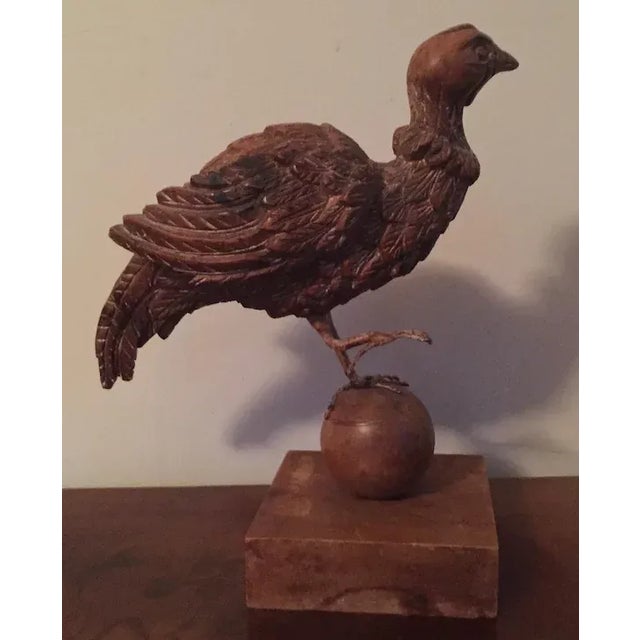 Wood 19th Century American Carved Wood Bird Model of a Pheasant For Sale - Image 7 of 11